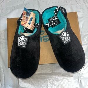 Nightmare Before Christmas Black Slippers